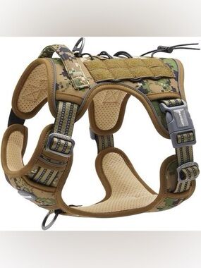 Tactical Dog Harness Medium in Camo & Tan